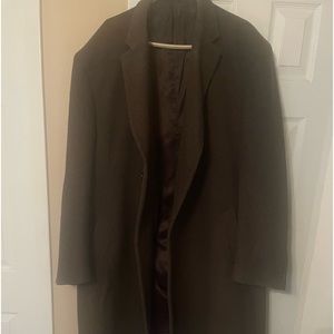 52 long all wool Jos A Bank brown overcoat